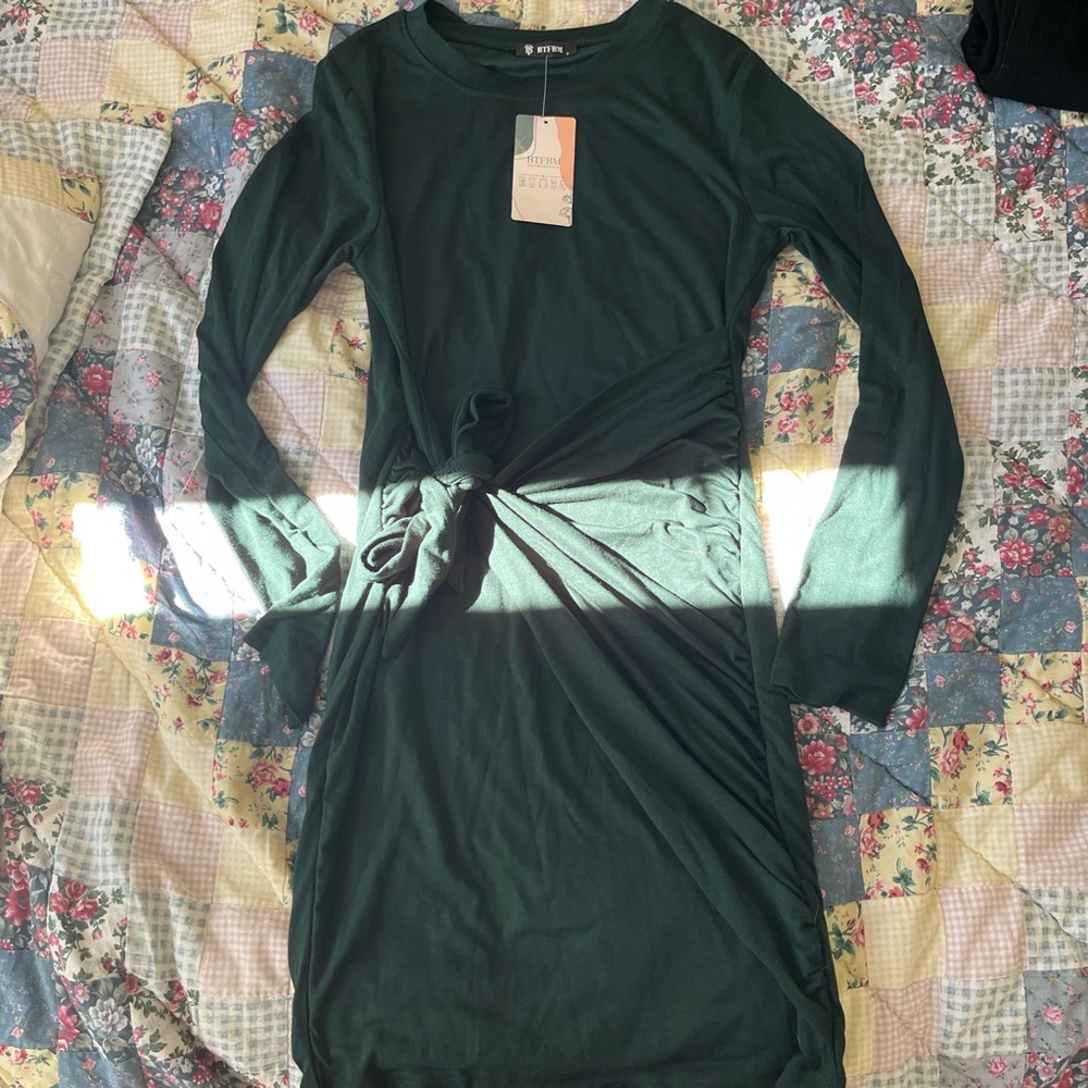 Forest green wrap dress by Amazon